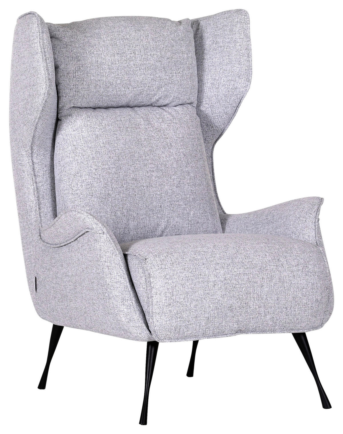 ÖRONLAPPSFÅTÖLJ i flatväv ljusgrå  - ljusgrå/svart, Design, metall/textil (83/106/89cm)