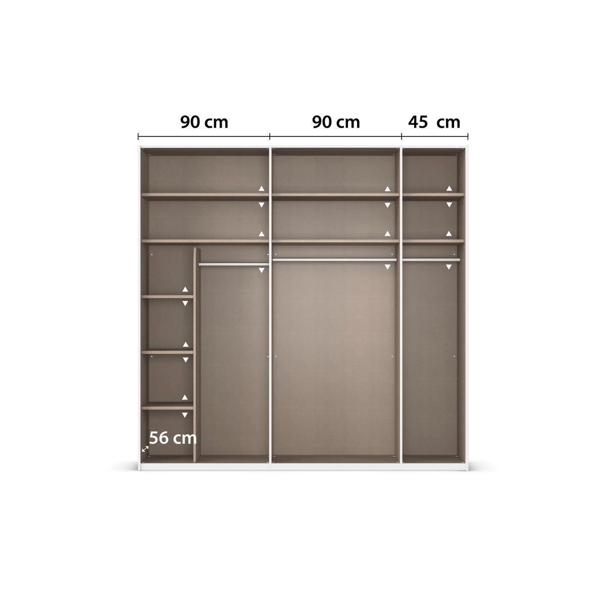 SCHWEBETÜRENSCHRANK 226/223/68 cm 2-türig Weiß  - Weiß, Design, Glas/Holzwerkstoff (226/223/68cm) - Xora