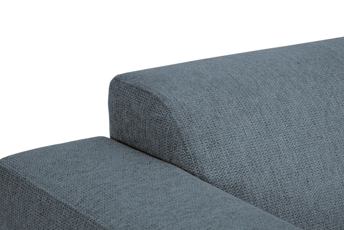 3-SITZER-SOFA OSLO_LZ Webstoff Blaugrau  - Blaugrau/Schwarz, Design, Holz/Textil (218/77/93cm) - MID.YOU