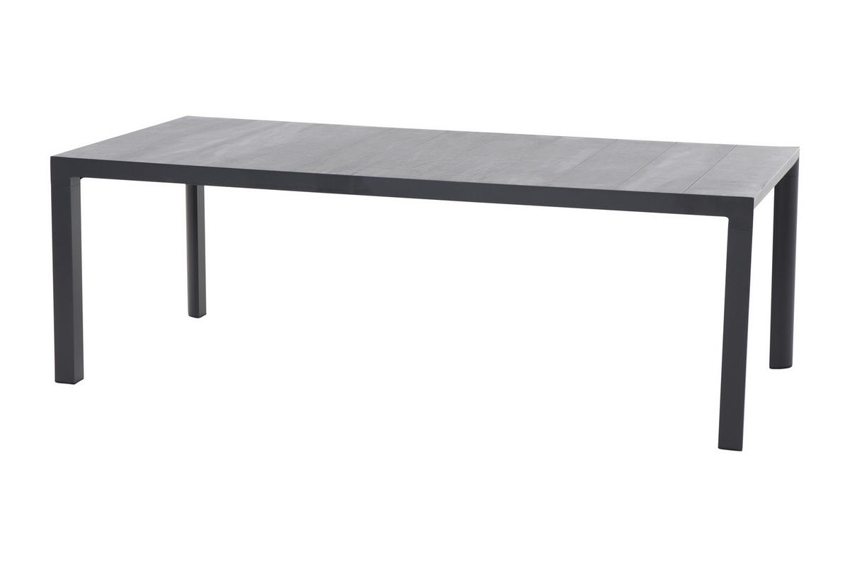 GARTENTISCHGRUPPE Aluminium  - Anthrazit, MODERN, Keramik/Kunststoff (100/88/220cm) - Siena Garden