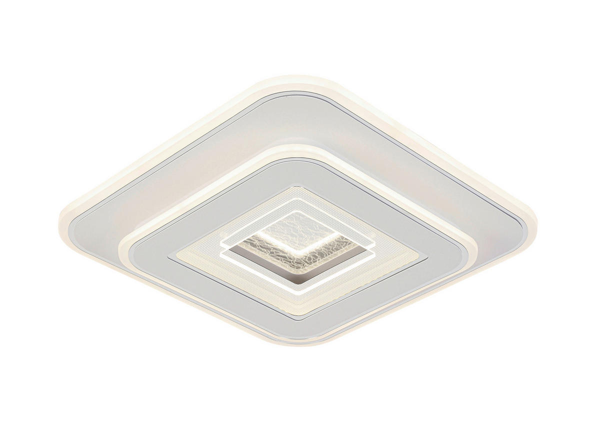 LED-DECKENLEUCHTE Levels 35/35/6 cm   - Chromfarben/Weiß, Basics, Kunststoff/Metall (35/35/6cm) - Novel