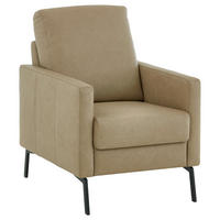FERNSEHSESSEL  mit Echtleder Taupe  - Taupe/Schwarz, KONVENTIONELL, Leder/Metall (70/95/88cm) - Pure Home Comfort