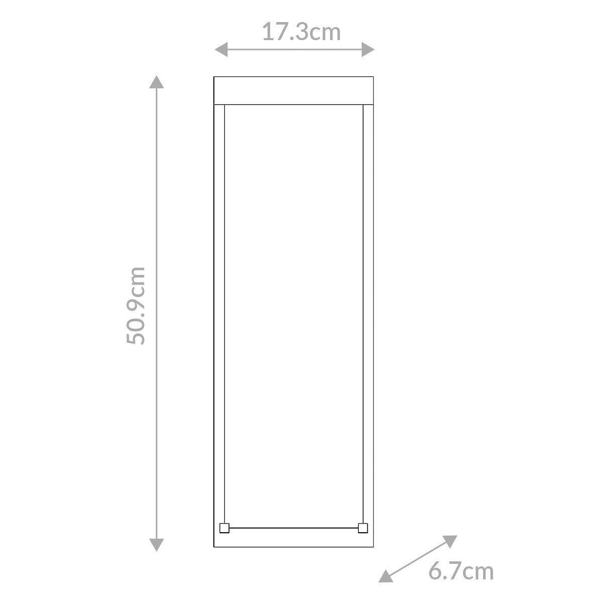 AUSSENWANDLEUCHTE - Schwarz, Konventionell, Glas/Metall (50,9/17,3/6,7cm) - Elstead Lighting