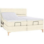 BOXSPRINGBETT 180/200 cm  in Creme  - Eichefarben/Creme, KONVENTIONELL, Holz/Textil (180/200cm) - Voleo