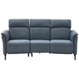 TRAPEZSOFA  in Echtleder Graublau  - Graublau/Schwarz, KONVENTIONELL, Leder/Metall (221/103/95cm) - Dieter Knoll