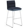 BARHOCKER in Metall, Textil Blau, Edelstahlfarben, Hellblau  - Blau/Edelstahlfarben, Design, Textil/Metall (51/107/59cm) - Dieter Knoll