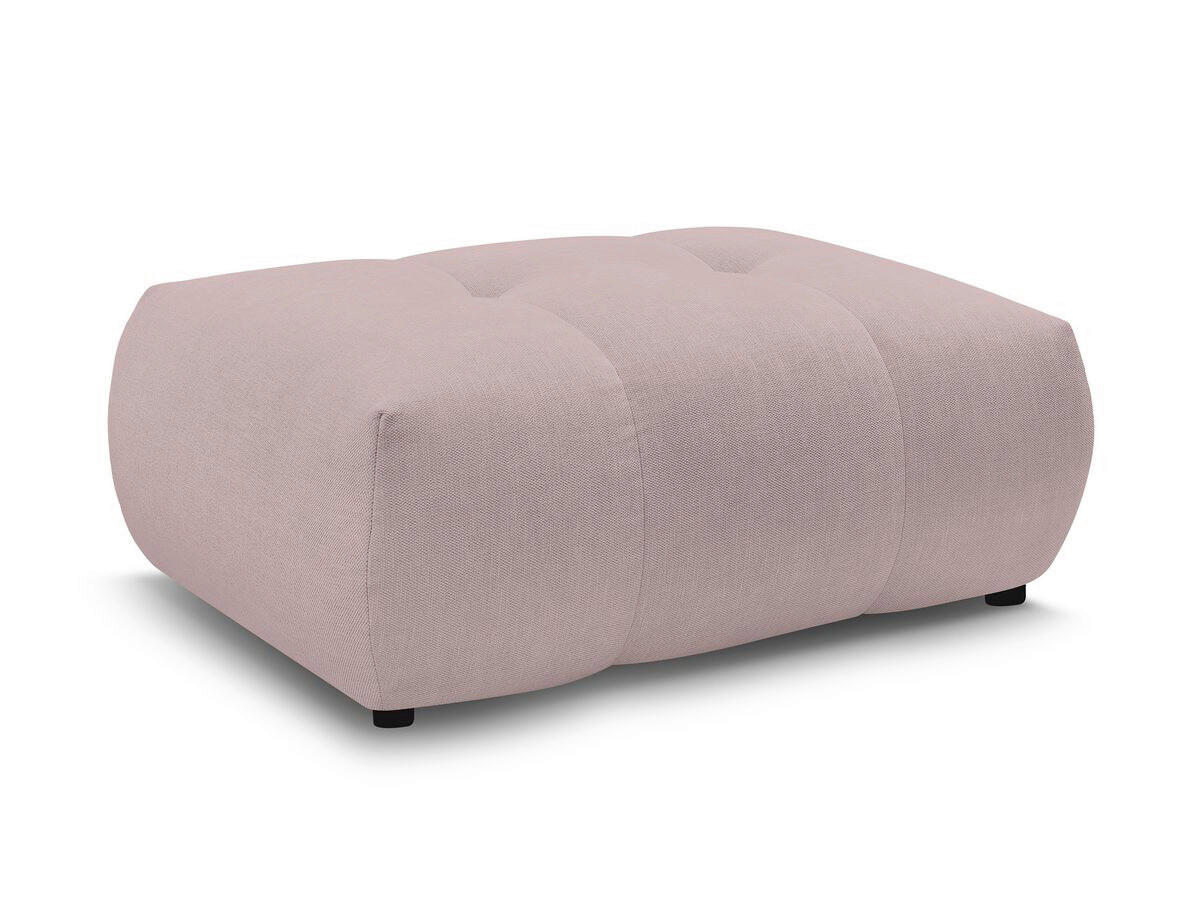 HOCKER FUJI  Leinenoptik Rosa  - Schwarz/Rosa, MODERN, Kunststoff/Textil (112/44/80cm)