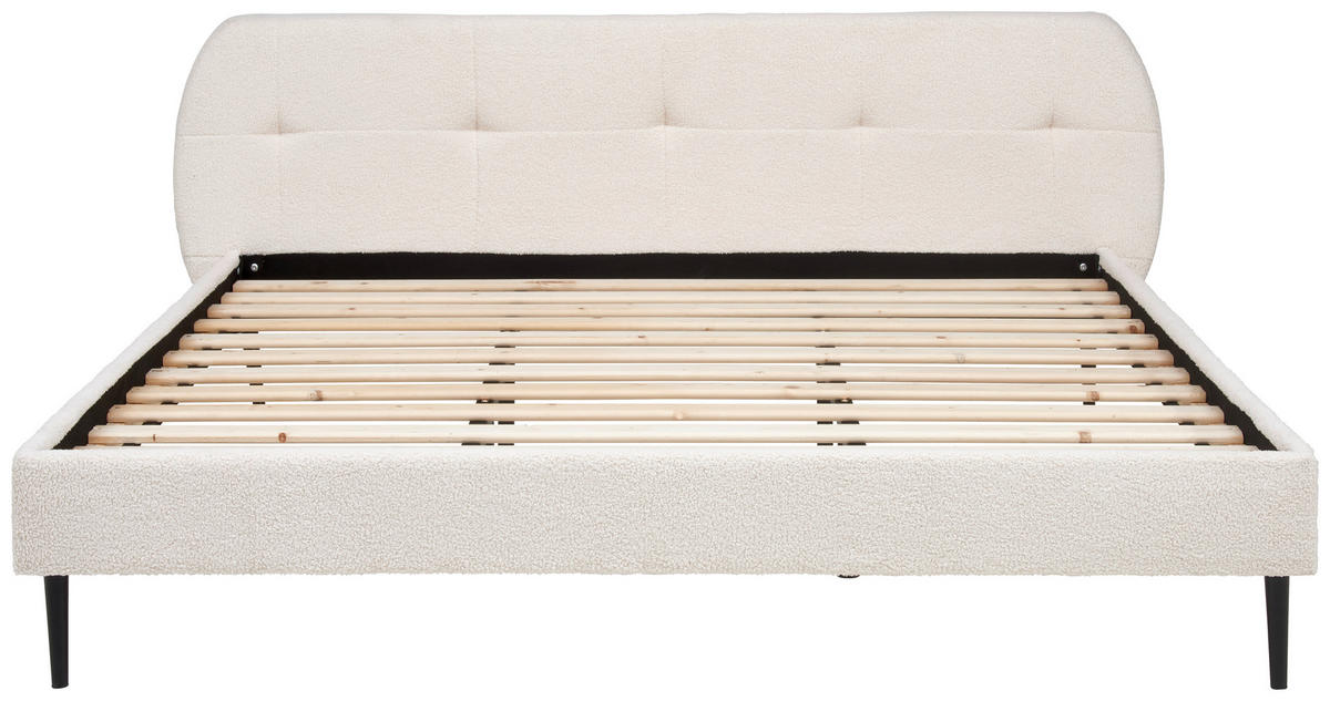 ČALÚNENÁ POSTEĽ, 180/200 cm, prírodná farba - čierna/prírodná farba, Modern, kov/drevo (180/200cm) - Livetastic