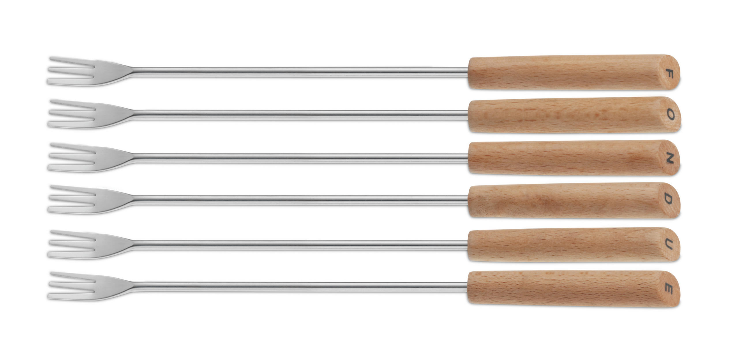 SET VILICA ZA FONDUE  - svijetlo smeđa, Basics, metal/drvo (24,5cm) - Kela