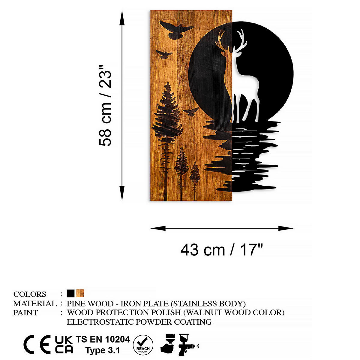 OBJEKTBILD 58/43 cm  - Schwarz/Braun, Basics, Holzwerkstoff (58/43cm)