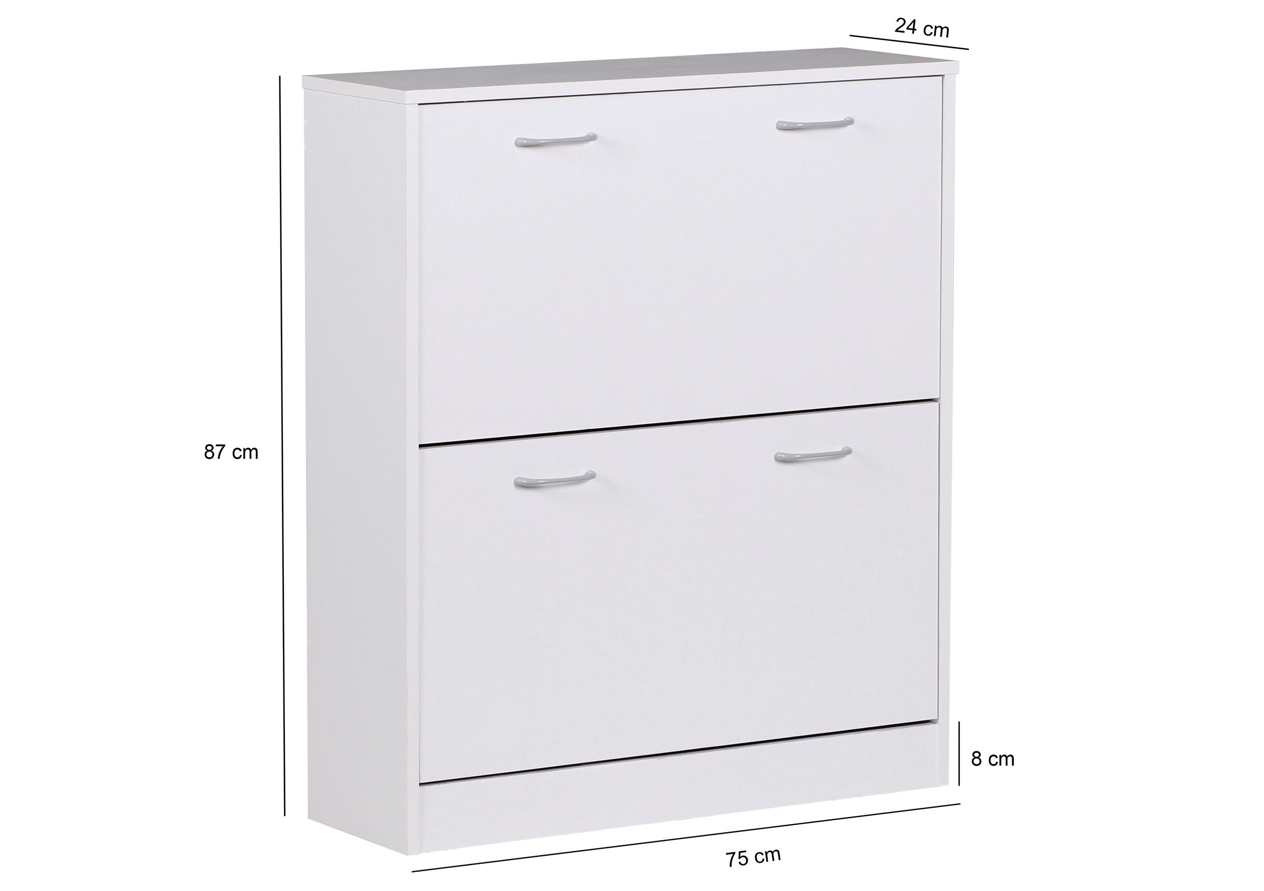 VÝKLOPNÁ SKRINKA NA TOPÁNKY, biela, 75/87/24 cm - biela/strieborná, Konventionell, kompozitné drevo/plast (75/87/24cm) - MID.YOU