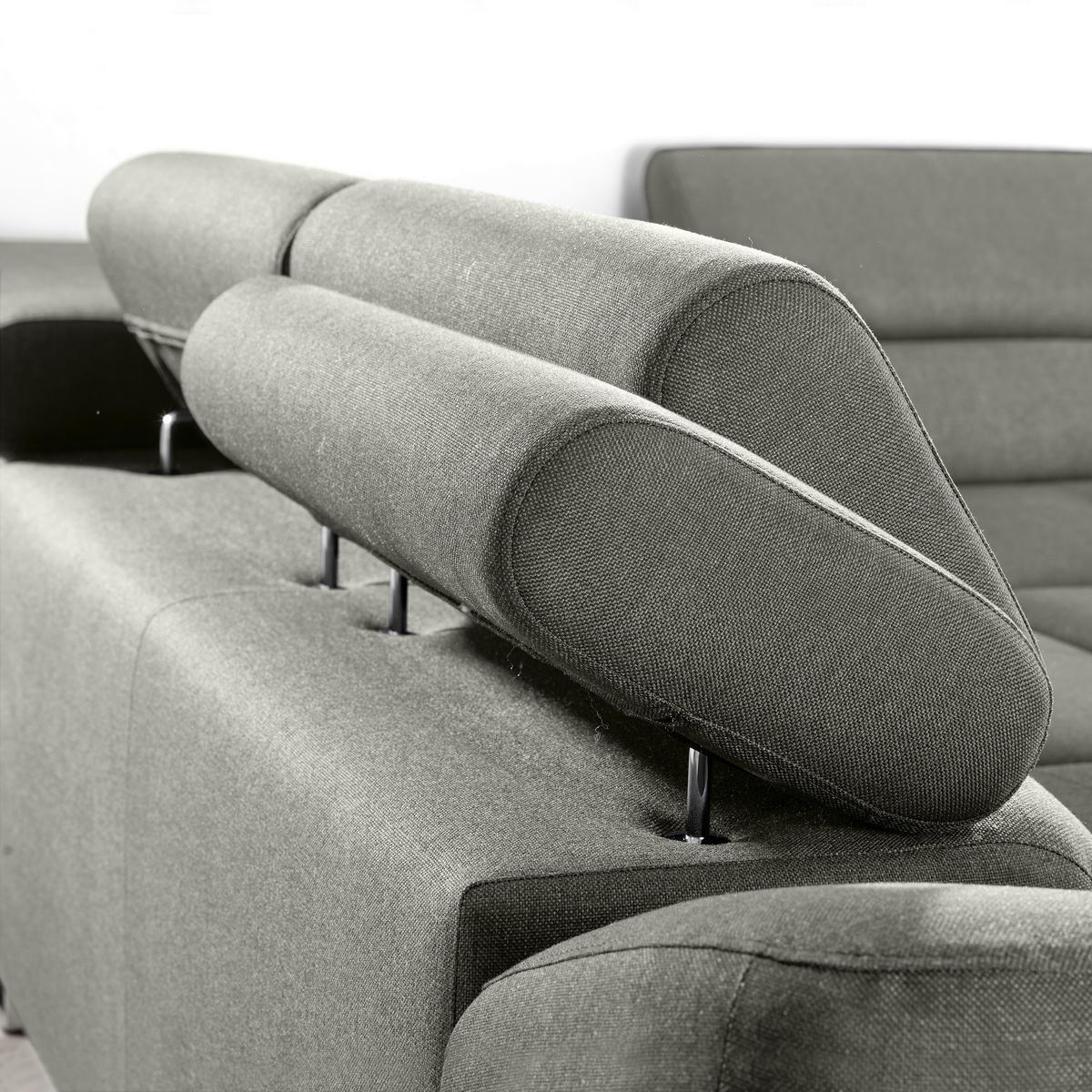 ECKSOFA in Webstoff Grau  - Grau, Design, Textil/Metall (280/235cm) - Hom`in
