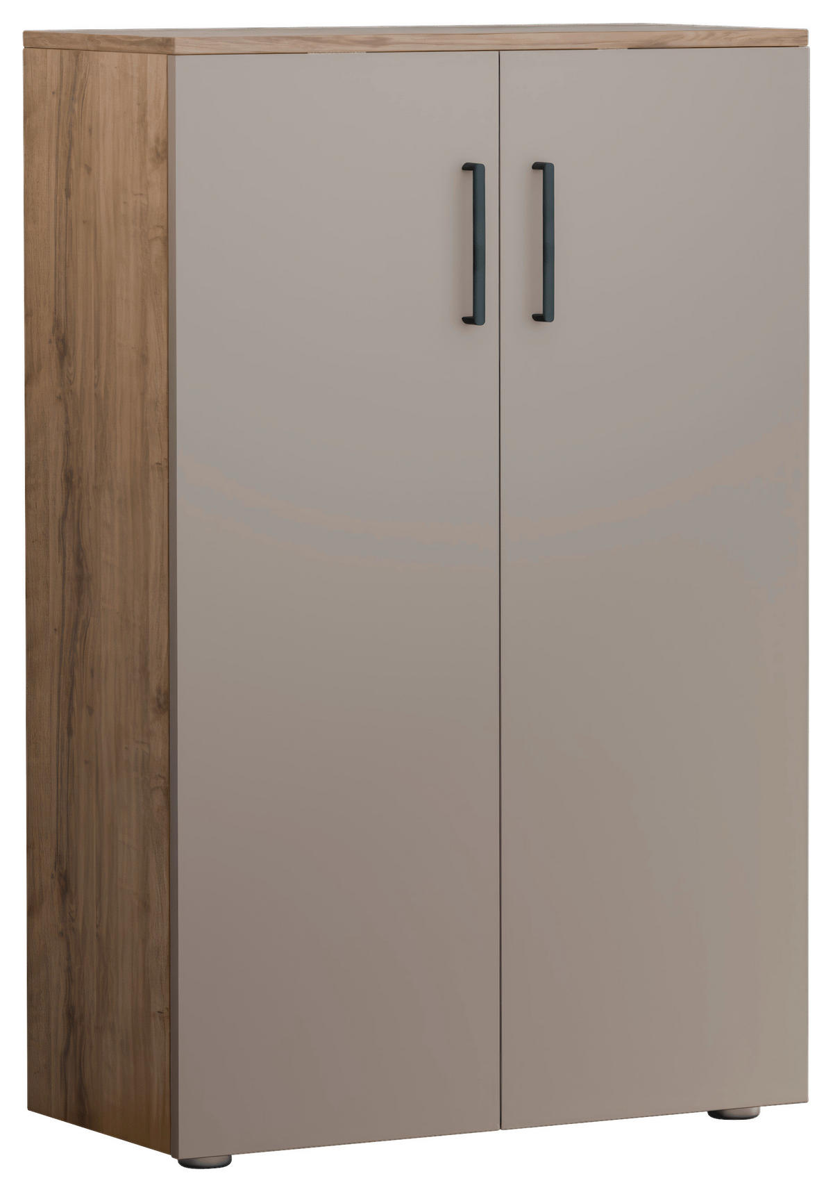 SCHUHSCHRANK Grau, Eichefarben  - Eichefarben/Silberfarben, Basics, Holzwerkstoff/Kunststoff (80/120/38cm) - Moderano