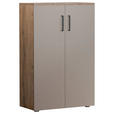 SCHUHSCHRANK 80/120/38 cm  - Eichefarben/Silberfarben, Basics, Holzwerkstoff/Kunststoff (80/120/38cm) - Moderano