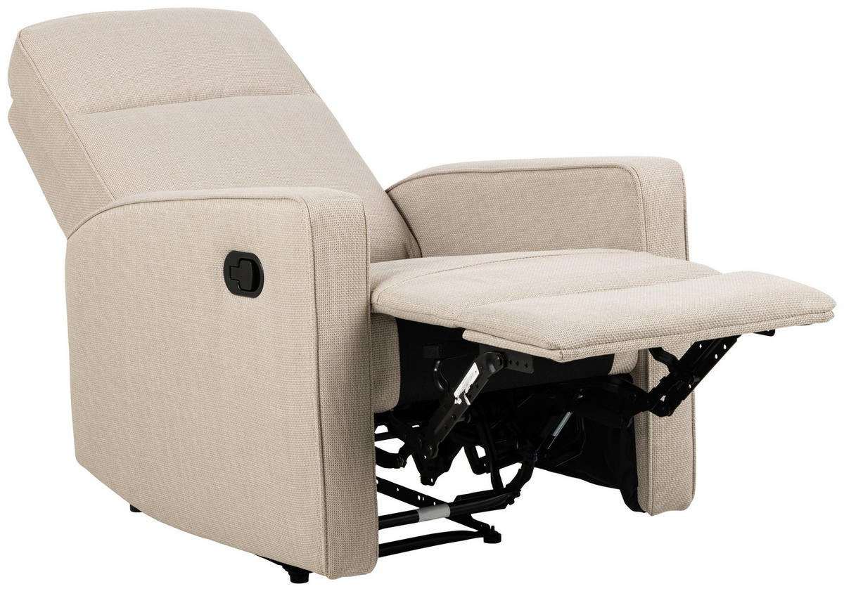 FERNSEHSESSEL in Flachgewebe Beige  - Beige/Schwarz, Konventionell, Textil/Metall (72/103/91cm) - MID.YOU