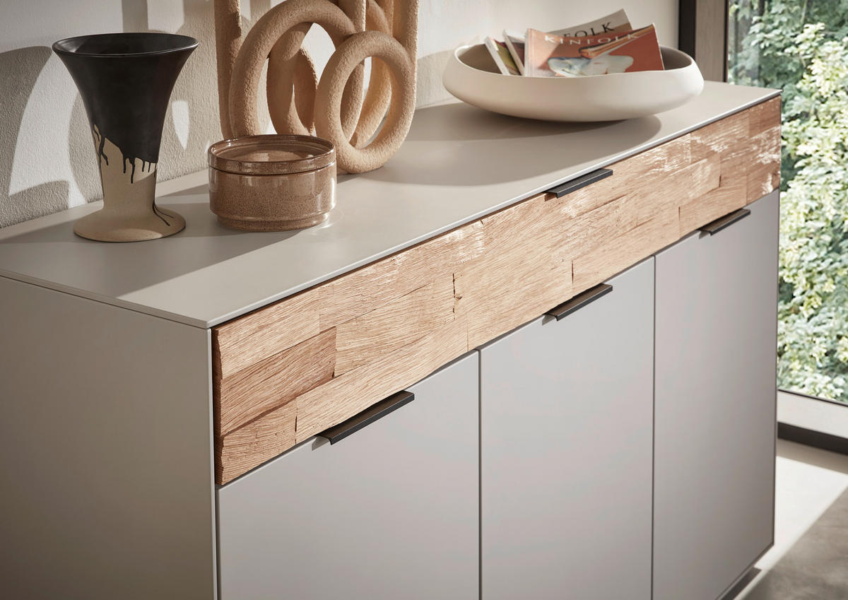 SIDEBOARD  in 151,9/87,9/45,2 cm  - Wildeiche/Hellgrau, Design, Holz/Holzwerkstoff (151,9/87,9/45,2cm) - Dieter Knoll