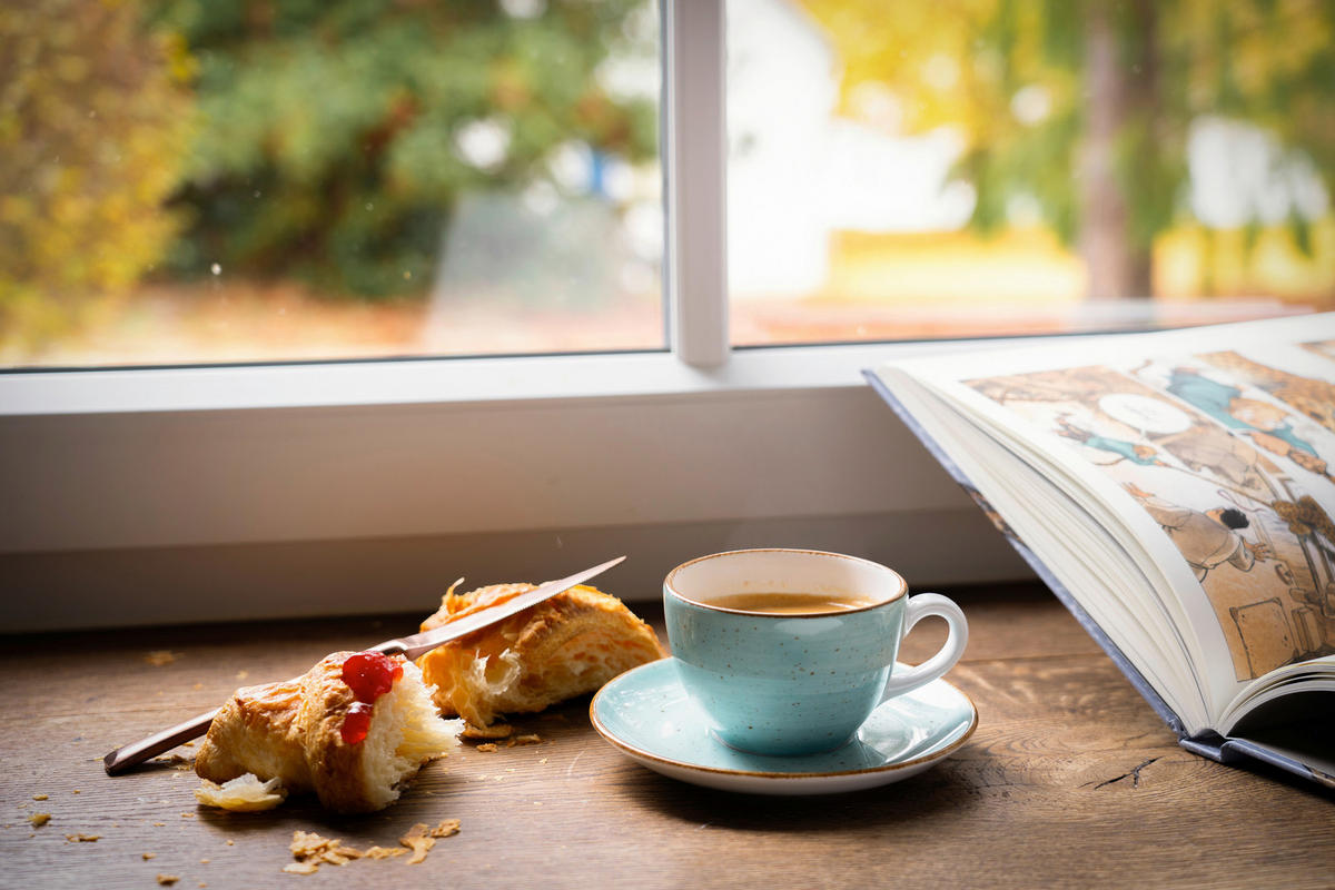 KAFFEETASSE MIT UNTERTASSE Vintage Nature  - Türkis/Weiß, Basics, Keramik - Creatable