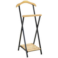 HERRENDIENER in Naturfarben, Schwarz 45/110/30 cm   - Schwarz/Naturfarben, Basics, Holz/Metall (45/110/30cm)