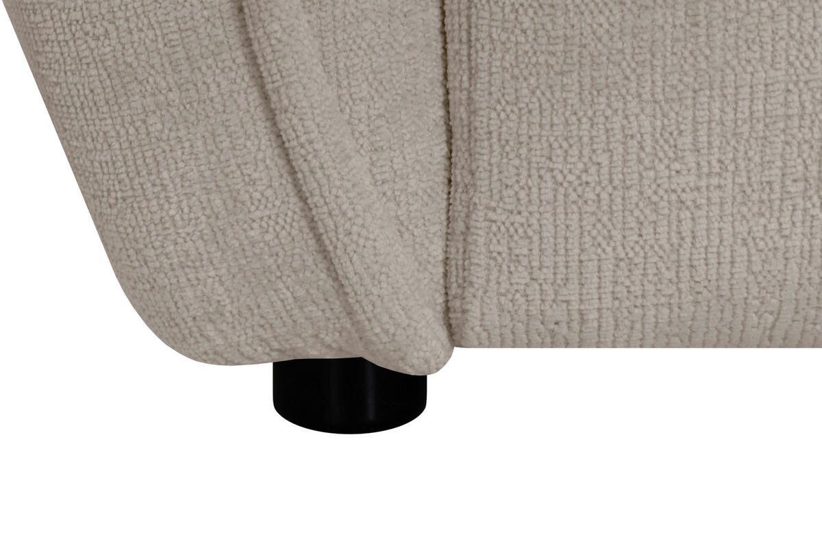 ECKSOFA LIVOLI in Chenille Creme  230/218 cm  - Creme/Schwarz, Design, Textil (230/218cm) - MID.YOU