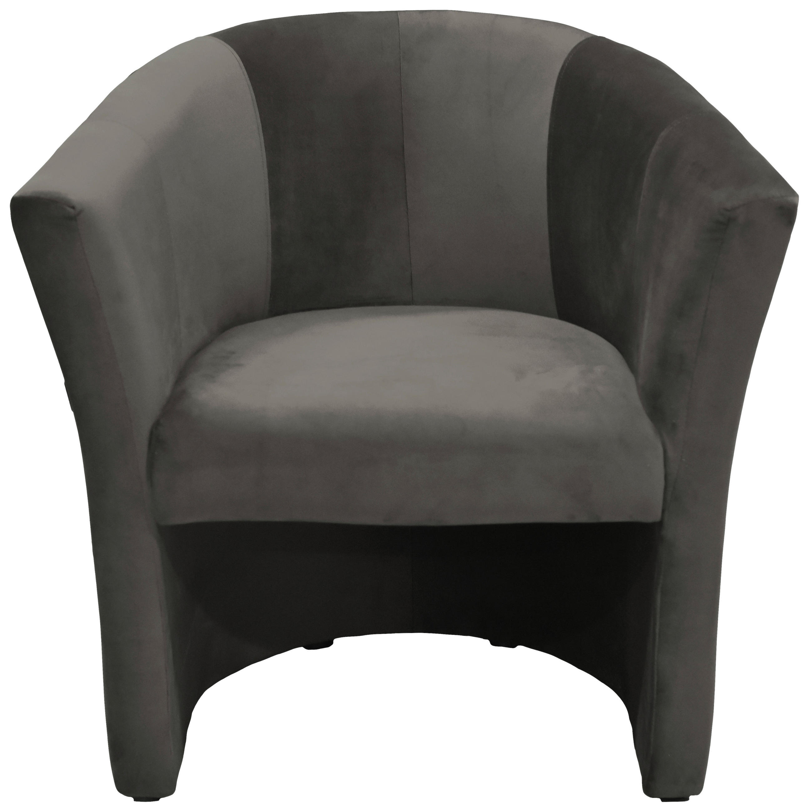 RELAXSESSEL Velours    - Schwarz/Grau, Design, Kunststoff/Textil (75/76/65cm) - MID.YOU