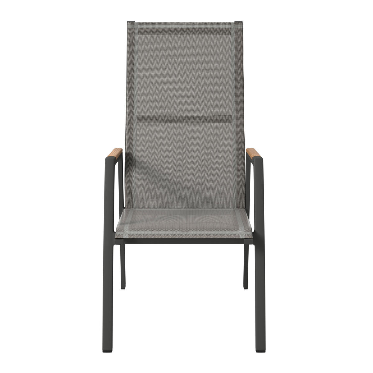 CHAISE DE JARDIN bois, métal, textile anthracite, gris foncé  - couleur de teck/gris foncé, Design, métal/textile (57/109,5/72cm) - Ambia Garden