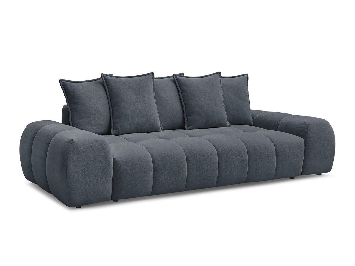 SCHLAFSOFA EVEREST  mit Rücken echt, Armteil links, Armteil rechts Struktur Dunkelblau  - Schwarz/Dunkelblau, MODERN, Kunststoff/Textil (278/115/90cm)
