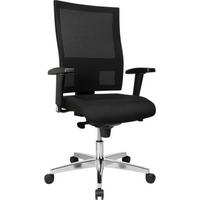 DREHSTUHL Netzbespannung, Webstoff Schwarz, Alufarben  - Schwarz/Alufarben, Basics, Kunststoff/Textil (50/114/50cm) - Topstar