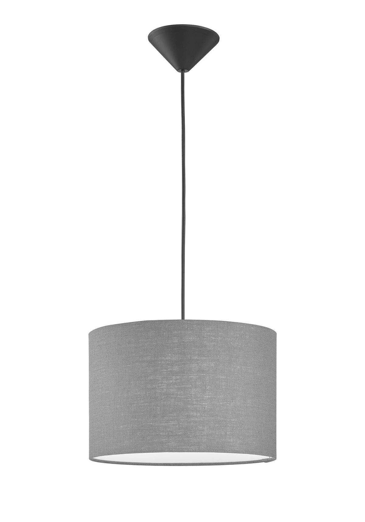 STROPNÍ ZÁVĚSNÉ SVÍTIDLO, 30 cm  - šedá/bílá, Basics, textil/plast (30cm) - Fischer & Honsel