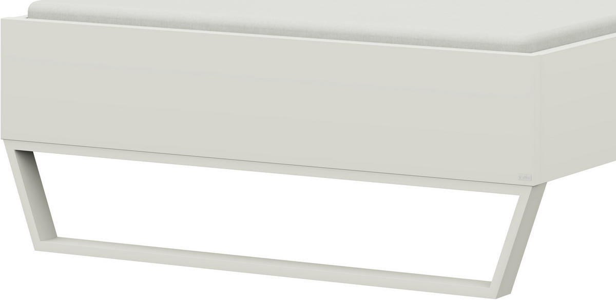 BETT 120/200 cm  in Weiss, Salbeigrün   - Weiss/Salbeigrün, Design, Holzwerkstoff/Textil (120/200cm) - Cantus