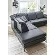 ECKSOFA Anthrazit Echtleder  - Chromfarben/Anthrazit, KONVENTIONELL, Leder/Metall (242/289cm) - Cantus