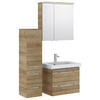 BADEZIMMER 4-teilig  in 100 cm  - Chromfarben/Eichefarben, KONVENTIONELL, Glas/Holzwerkstoff (100cm) - Pelipal