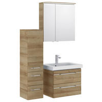 BADEZIMMER 4-teilig  in 100 cm  - Chromfarben/Eichefarben, KONVENTIONELL, Glas/Holzwerkstoff (100cm) - Pelipal