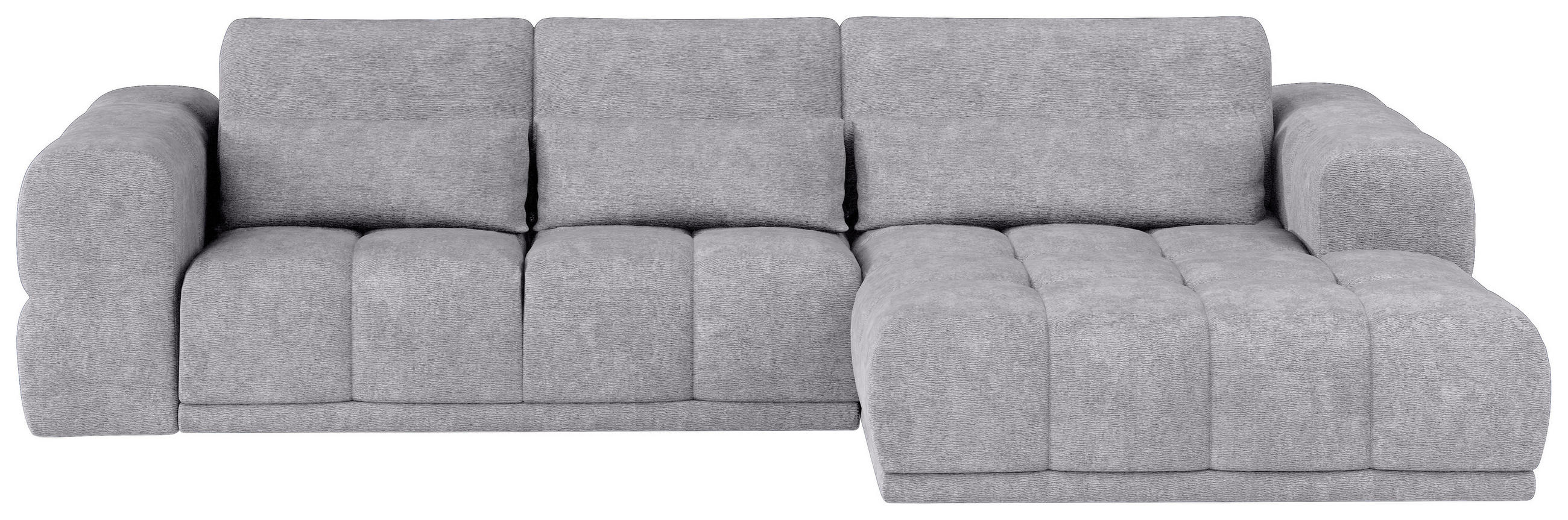 HÖRNSOFFA i chenille grå  - svart/grå, Klassisk, textil/plast (290/203cm) - MID.YOU