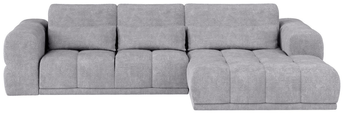 HÖRNSOFFA i chenille grå  - svart/grå, Klassisk, textil/plast (290/203cm) - MID.YOU