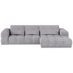 ECKSOFA in Chenille Grau  - Schwarz/Grau, KONVENTIONELL, Kunststoff/Textil (290/203cm) - Carryhome