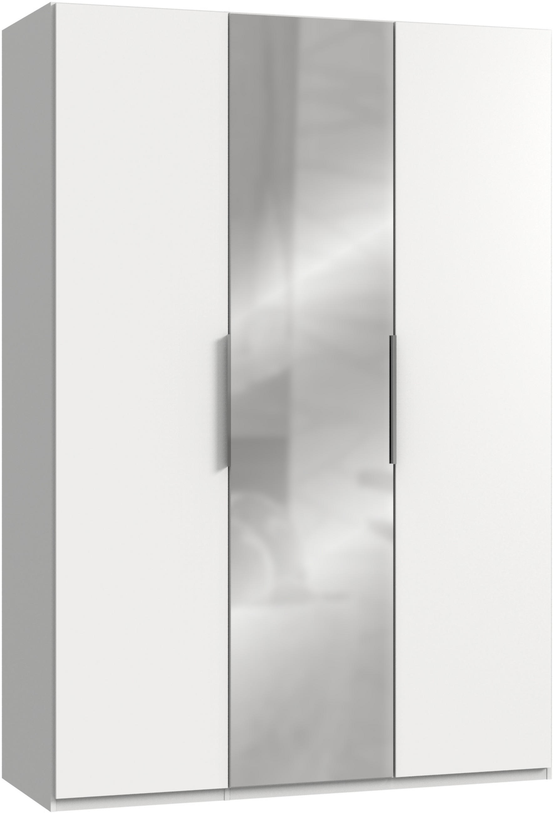 DREHTÜRENSCHRANK in Weiss  - Chromfarben/Weiss, Modern, Glas/Holzwerkstoff (150/216/58cm) - MID.YOU