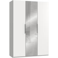 DREHTÜRENSCHRANK in Weiss  - Chromfarben/Weiss, Modern, Glas/Holzwerkstoff (150/216/58cm) - MID.YOU