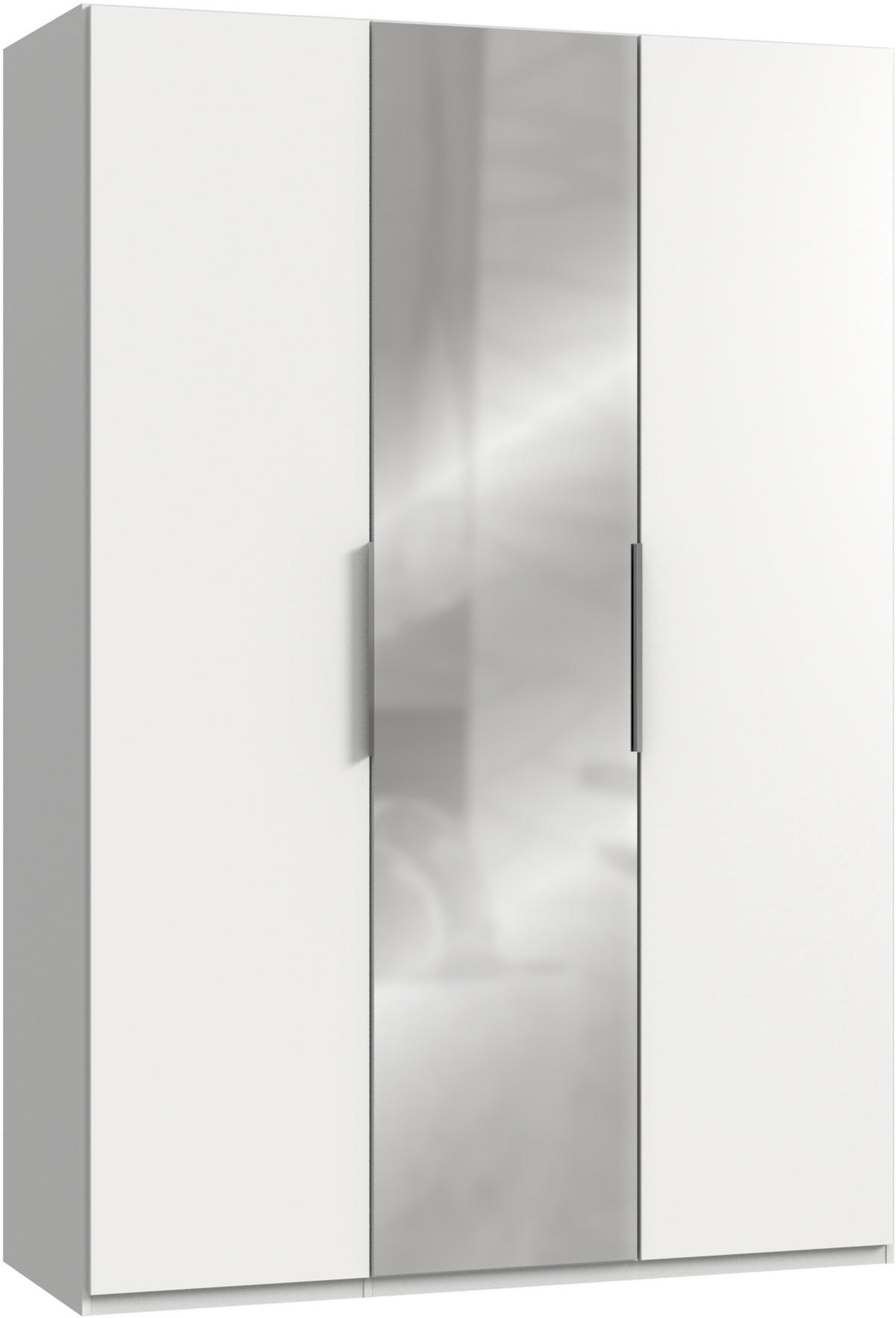 DREHTÜRENSCHRANK in Weiss  - Chromfarben/Weiss, Modern, Glas/Holzwerkstoff (150/216/58cm) - MID.YOU