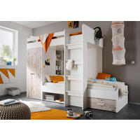 ETAGENBETT - Eichefarben/Weiß, KONVENTIONELL, Holzwerkstoff (90/200cm) - MID.YOU