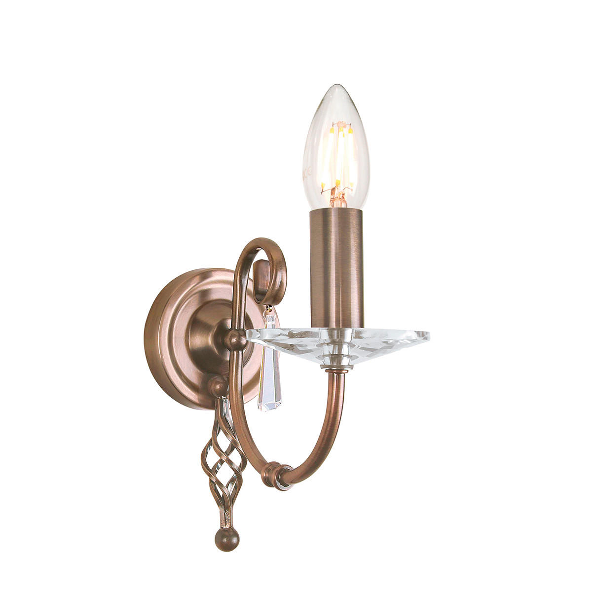 VÄGGLAMPA Elstead 10/22/21,5 cm   - mässingsfärgad, Klassisk, metall/glas (10/22/21,5cm) - Elstead Lighting