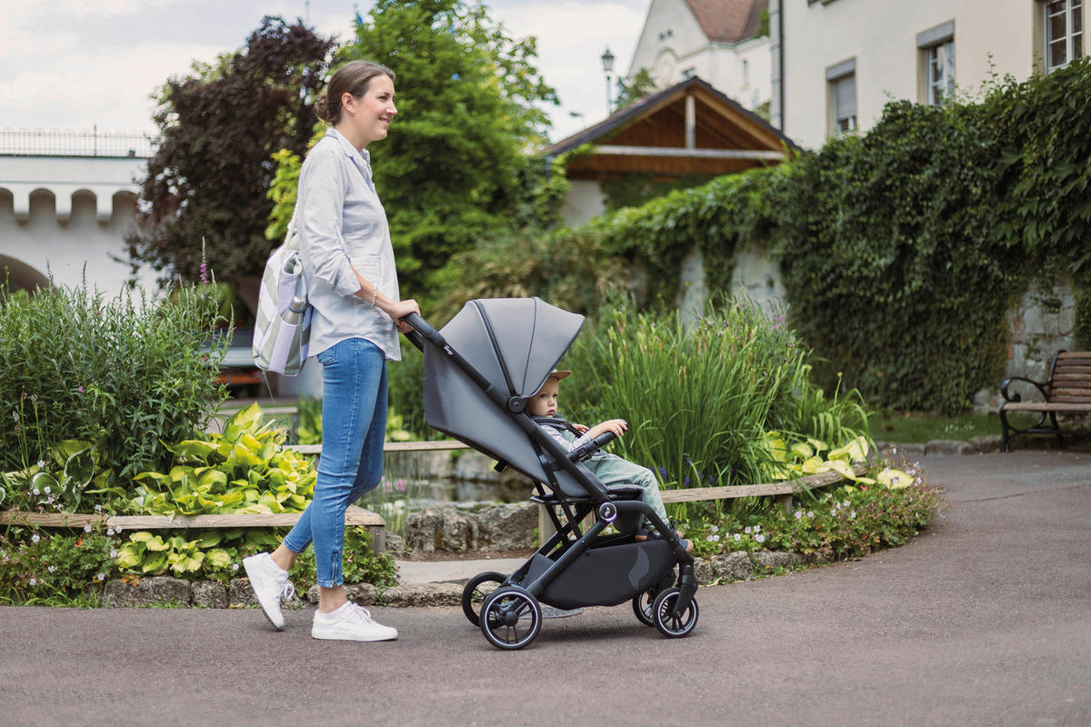 BUGGY Boogy 2 Stone  - Dunkelgrau/Schwarz, Basics, Textil/Metall (51/105/84,5cm) - Osann