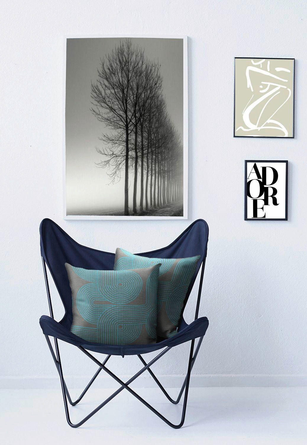 KISSENHÜLLE 46/46 cm  - Petrol/Grau, Design, Textil (46/46cm) - Apelt