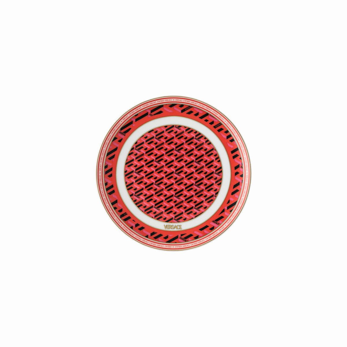 DESERTNI KROŽNIK  VERSACE LA GRECA  keramika   17/2 cm       - rdeča, Basics, keramika (17/2cm) - Versace