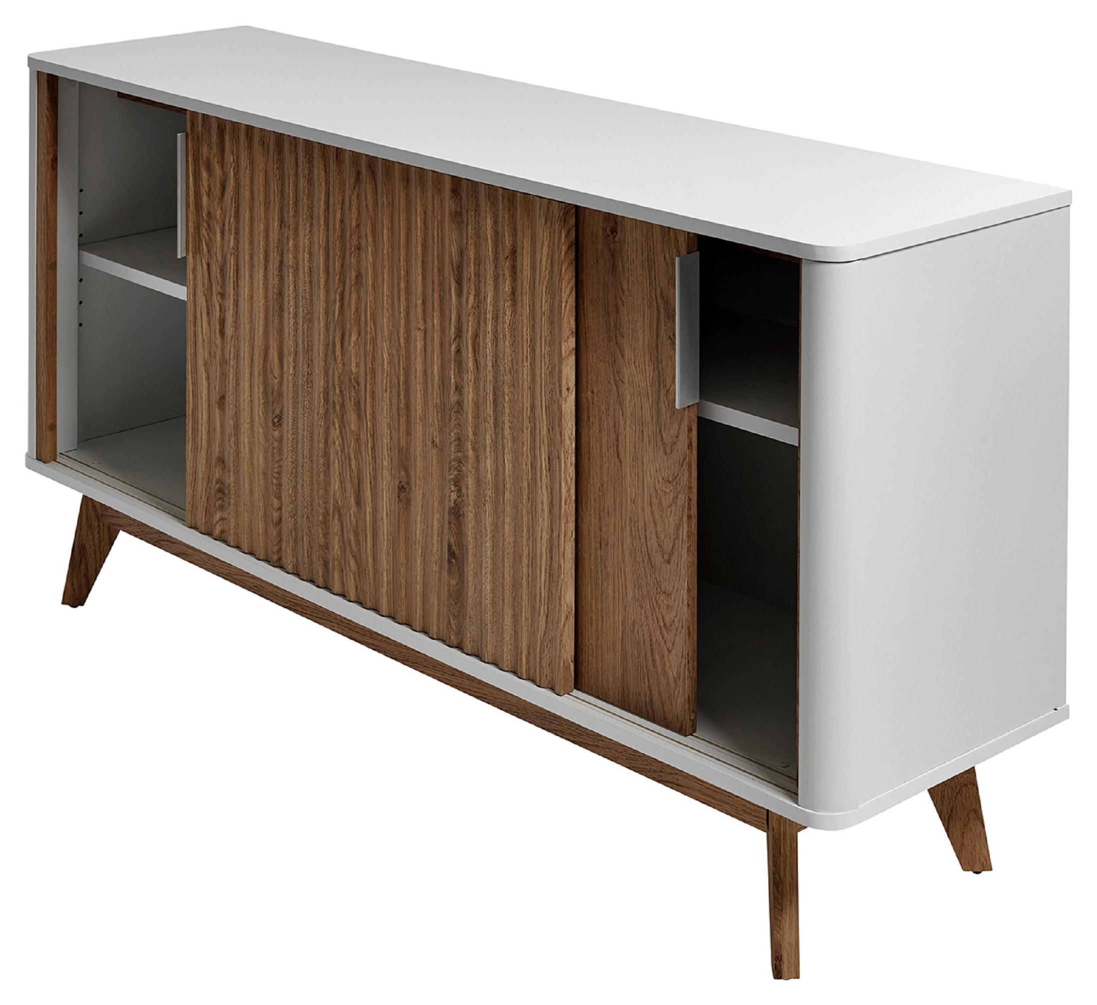 Mid.you Sideboard Weiß, Eiche 148x76x39.8 cm