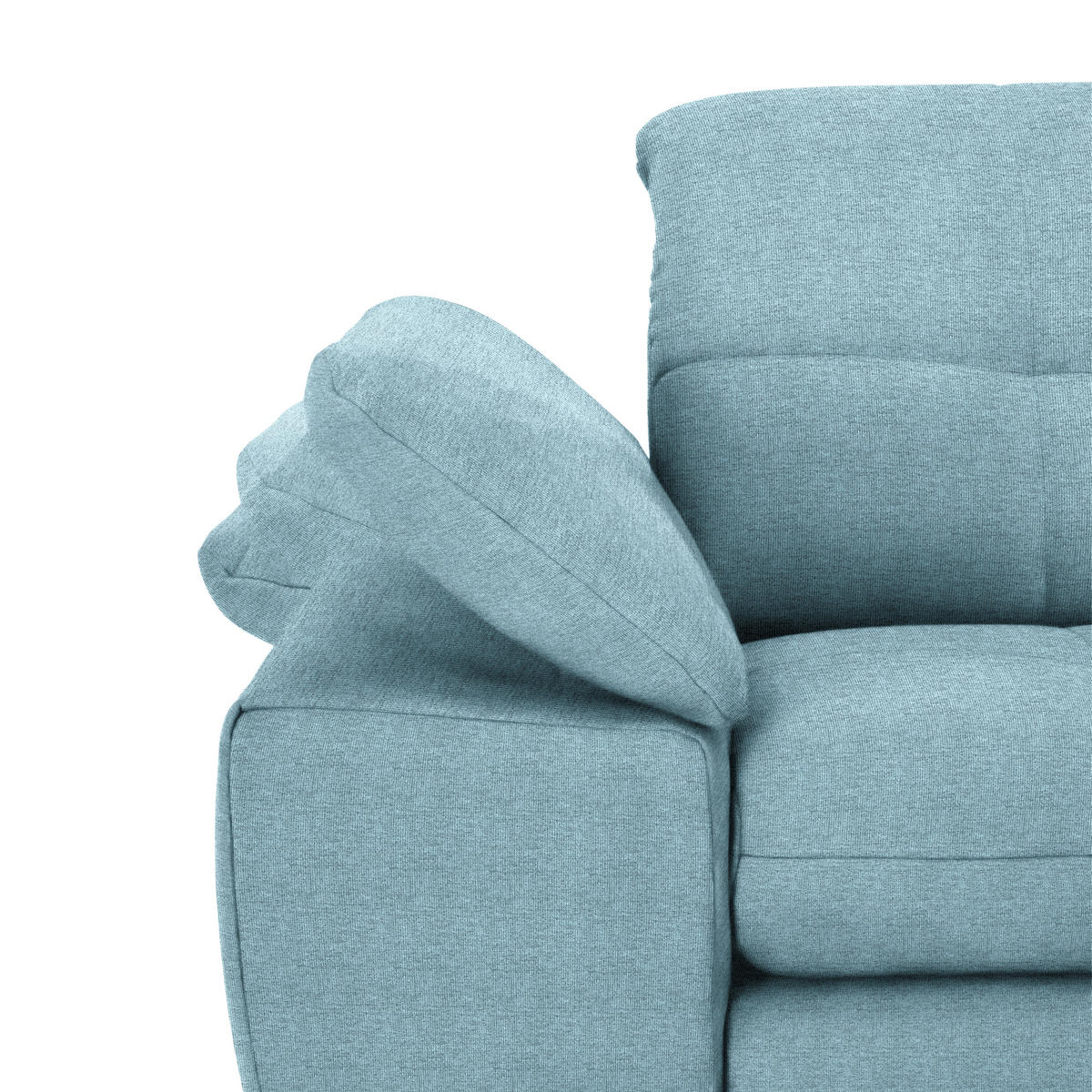 ECKSOFA in Webstoff Hellblau  - Schwarz/Hellblau, Design, Textil/Metall (265/180cm) - Carryhome