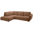 ECKSOFA  in Chenille Braun  224/307 cm  - Schwarz/Braun, KONVENTIONELL, Kunststoff/Textil (224/307cm) - Hom`in