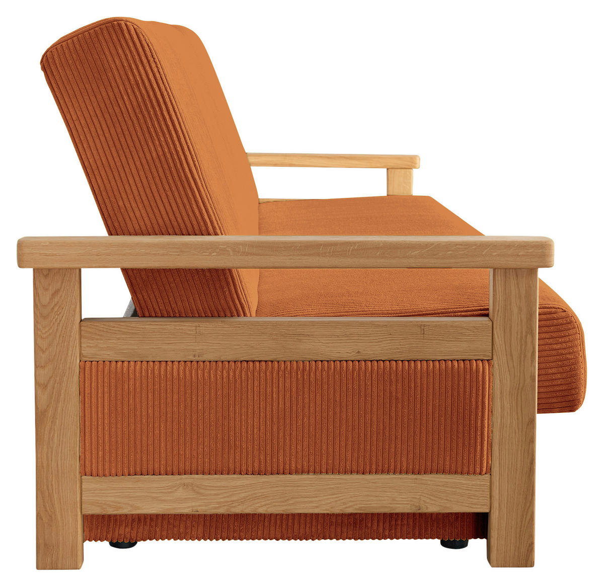SCHLAFSOFA in Cord Terracotta  - Terracotta/Naturfarben, Design, Holz/Textil (220/90/90cm) - P & B