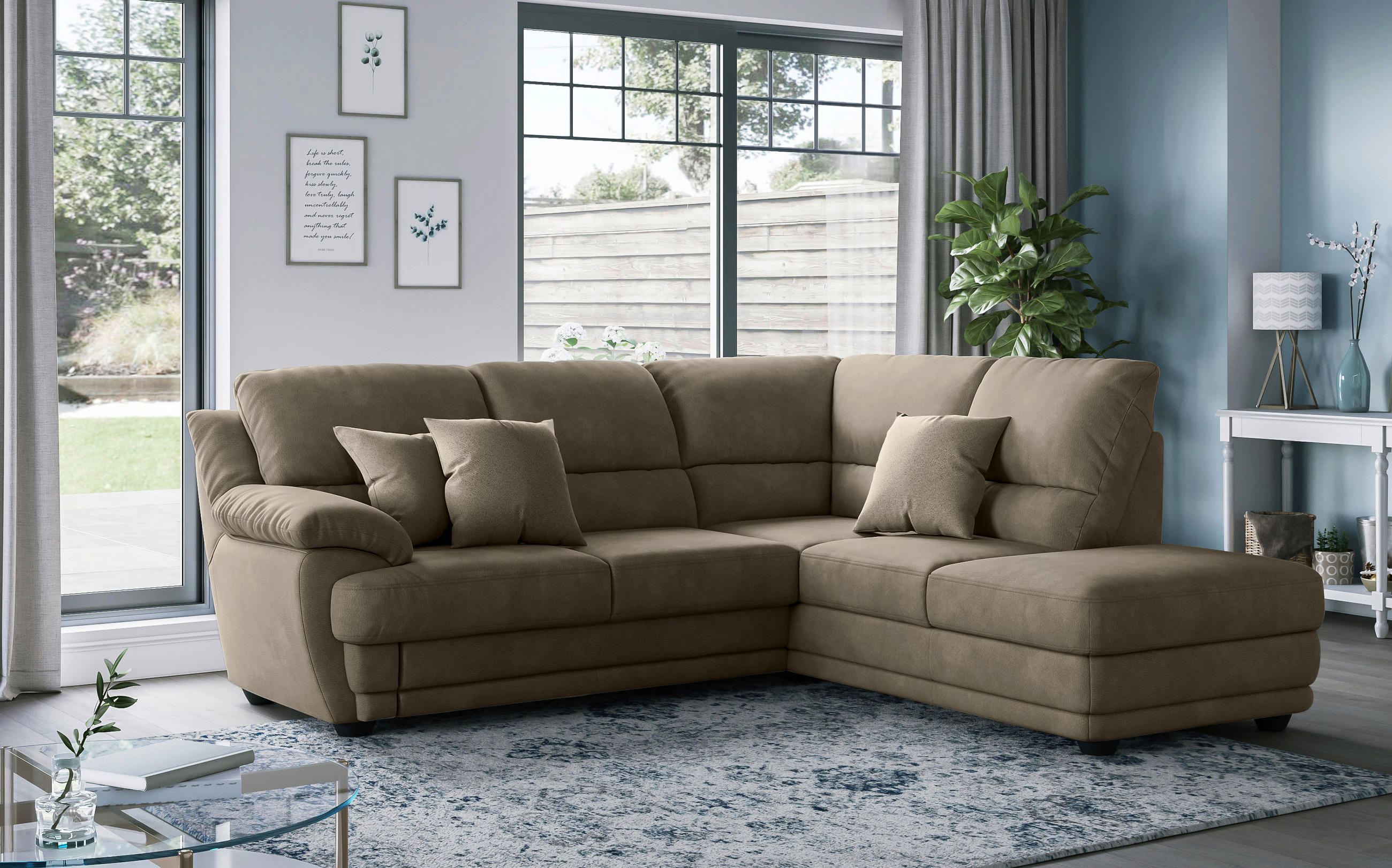 ECKSOFA in Chenille Grau  245/225 cm  - Grau, Design, Kunststoff/Textil (245/225cm) - Livetastic