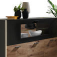 HIGHBOARD 141/126/37 cm  - Eichefarben/Schwarz, MODERN, Glas/Holzwerkstoff (141/126/37cm) - Hom`in