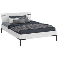 BETT 160/200 cm,  in Weiß  - Schwarz/Weiß, Design, Metall (160/200cm) - Xora